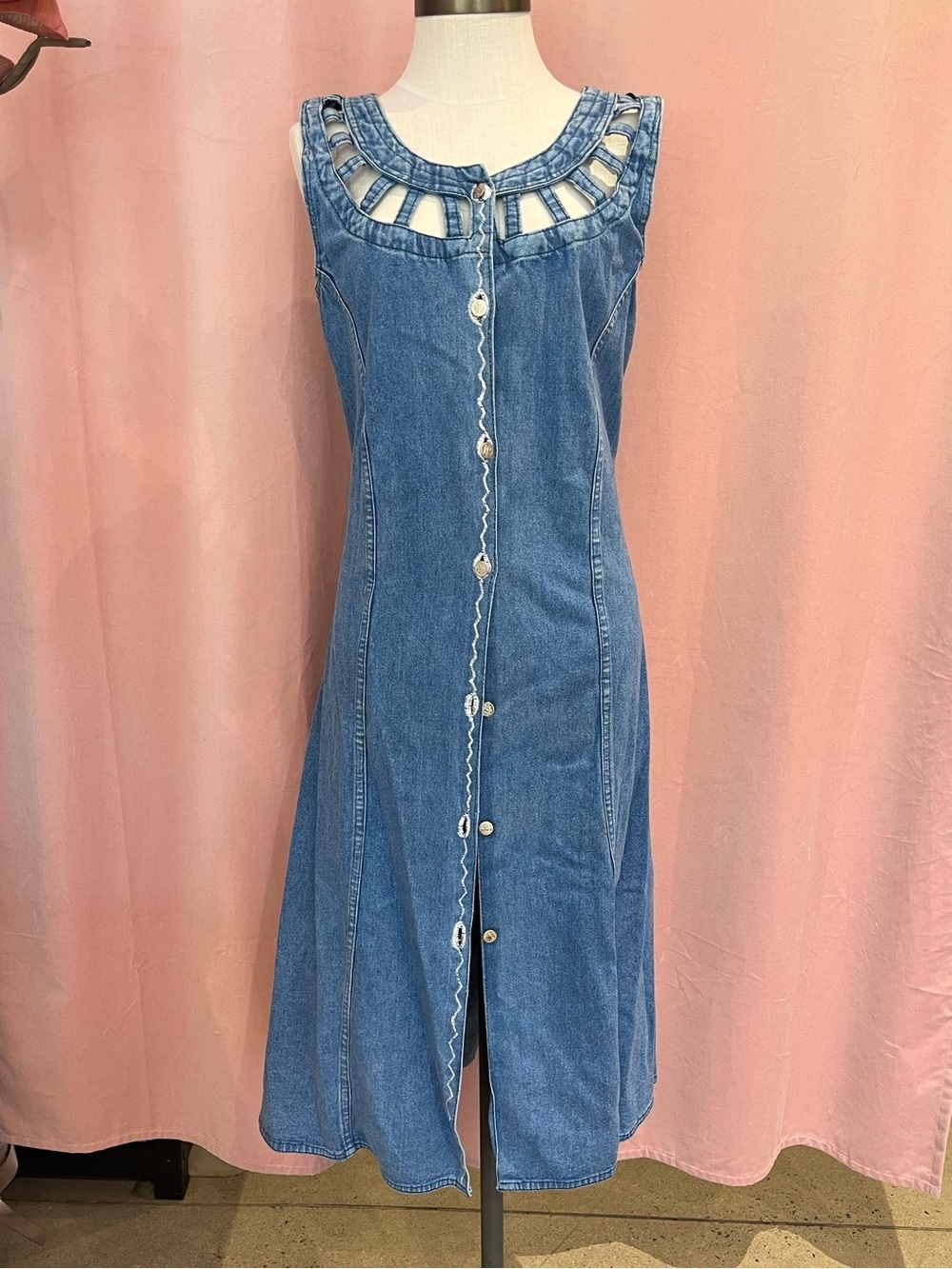 Vintage Polo Ralph Lauren Denim Midi Dress Size Large